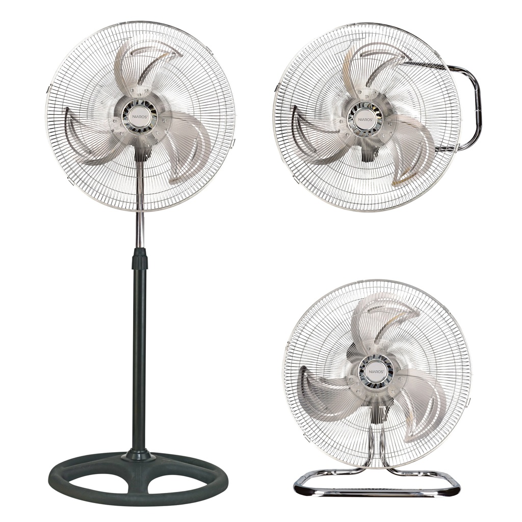 Ventilador metálico Sassela 3 en 1 (sobremesa, pared y pie) Ø50cm 70W