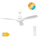 Ventilador de teto Luma com luz CCT regulável e controlo remoto Ø117 3 pás DC Branco