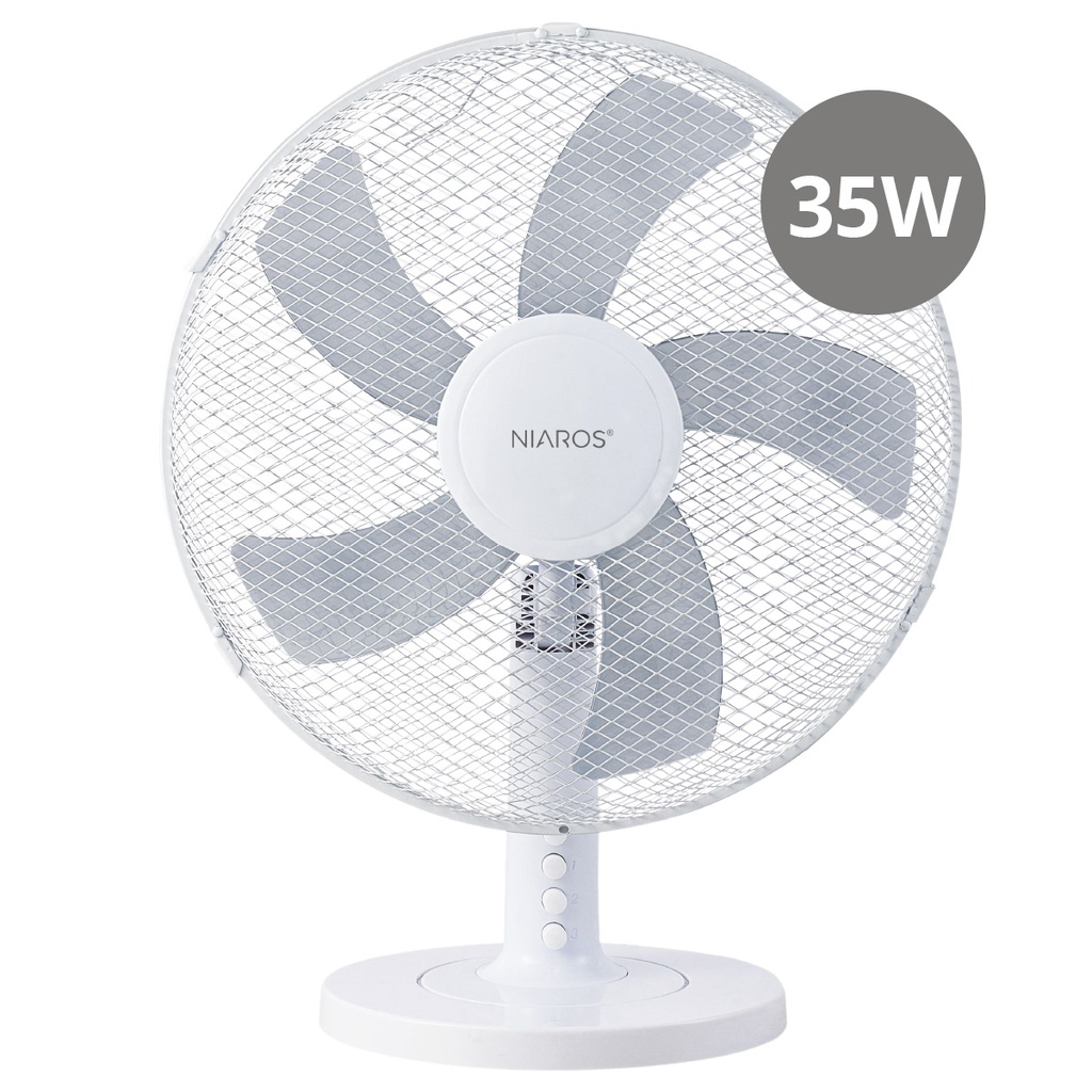 Ventilador sobremesa Macomia Ø31cm 35W Blanco