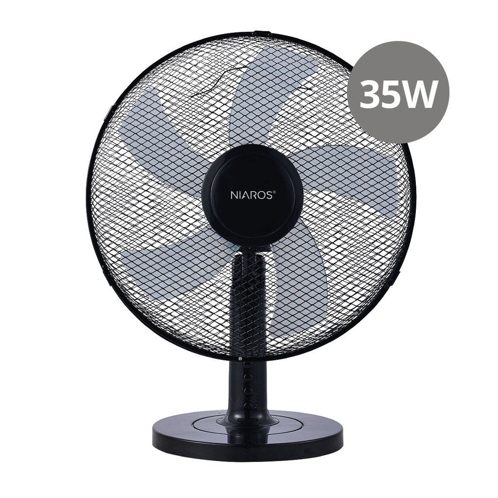 Ventilador sobremesa Macomia Ø31cm 35W Negro