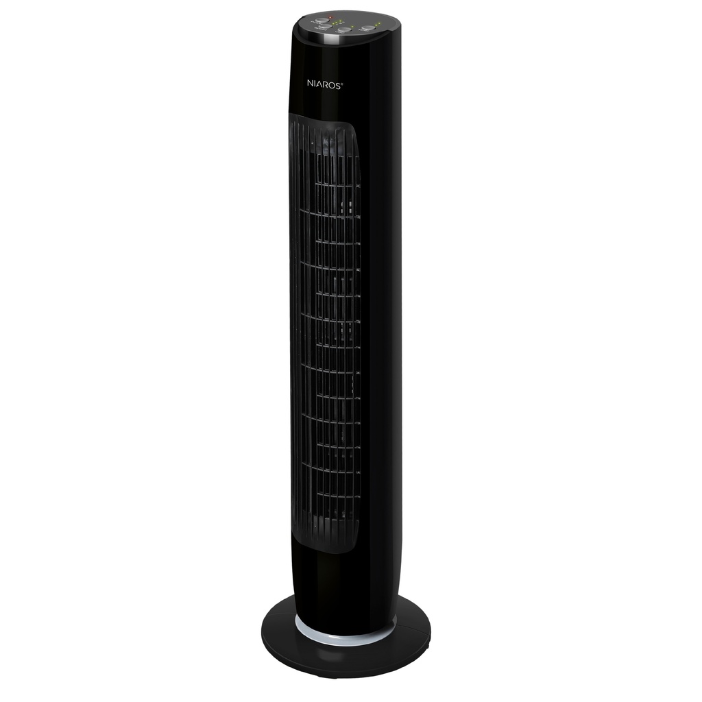 Ventilador de torre Nandi con mando 45W Negro