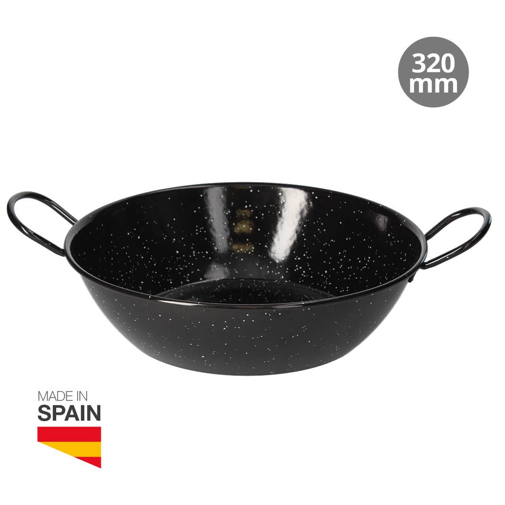 Plat à paella profond émaillé avec poignées Ø320 mm