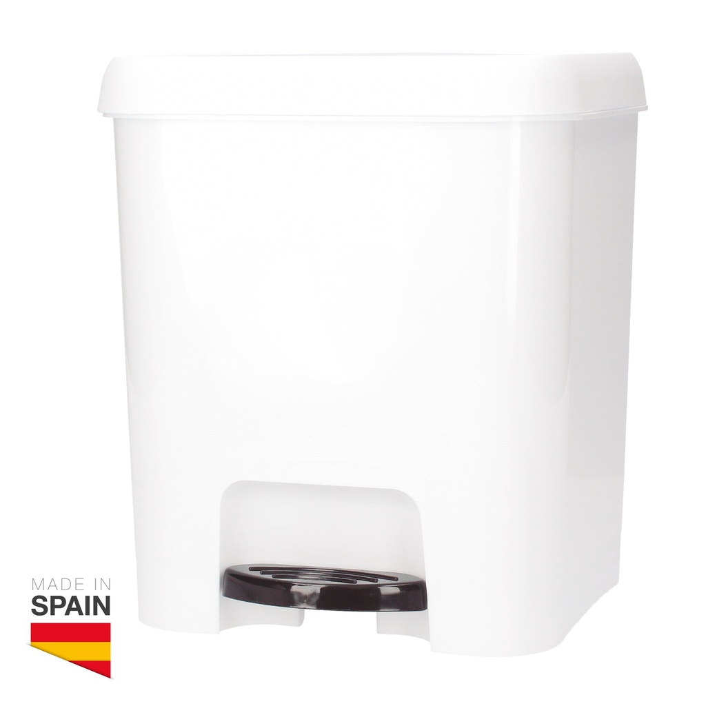 Rubbish bin with pedal 7L White - 7pcs Shrink