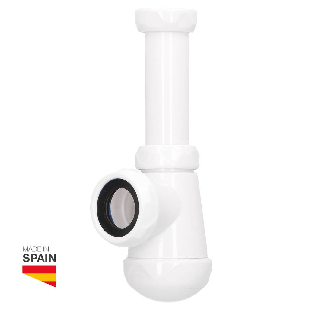 Sifão garrafa curta extensível saída Ø 40 mm redutora Ø 32 mm conexão 1" 1/4