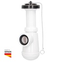 Siphon bouteille extensible sortie Ø40 mm réducteur Ø32 mm valve lavabo-bidet