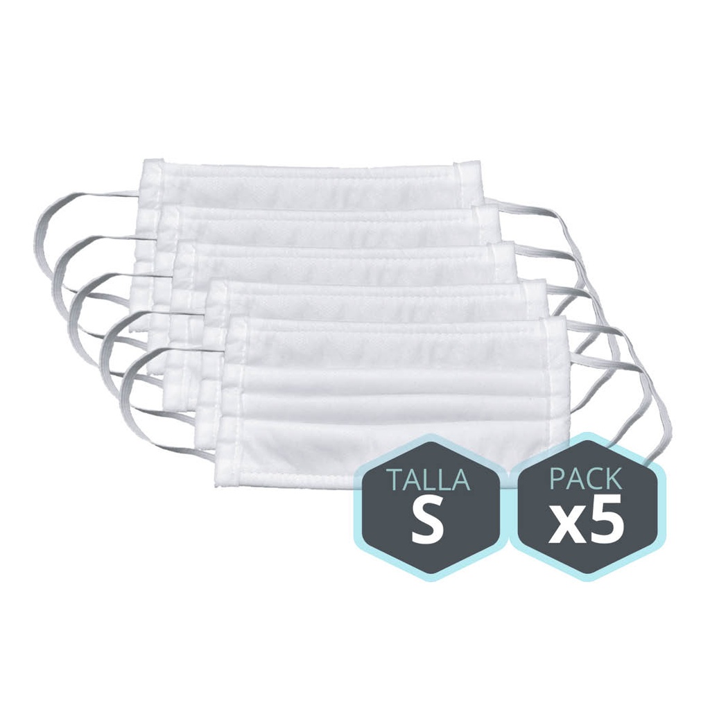 Pack 5 Masques hygiéniques enfant taille S lavables/réutilisables