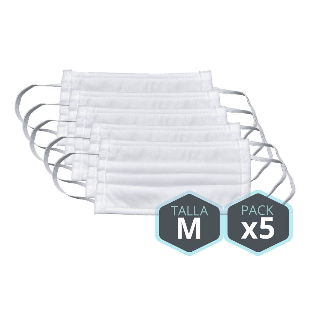 Pack 5 Masques hygiéniques enfant taille M lavables/réutilisables