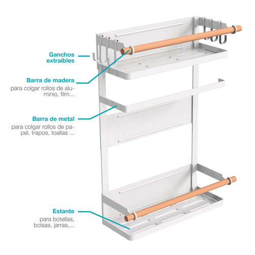 Organizador objetos com íman para eletrodomésticos