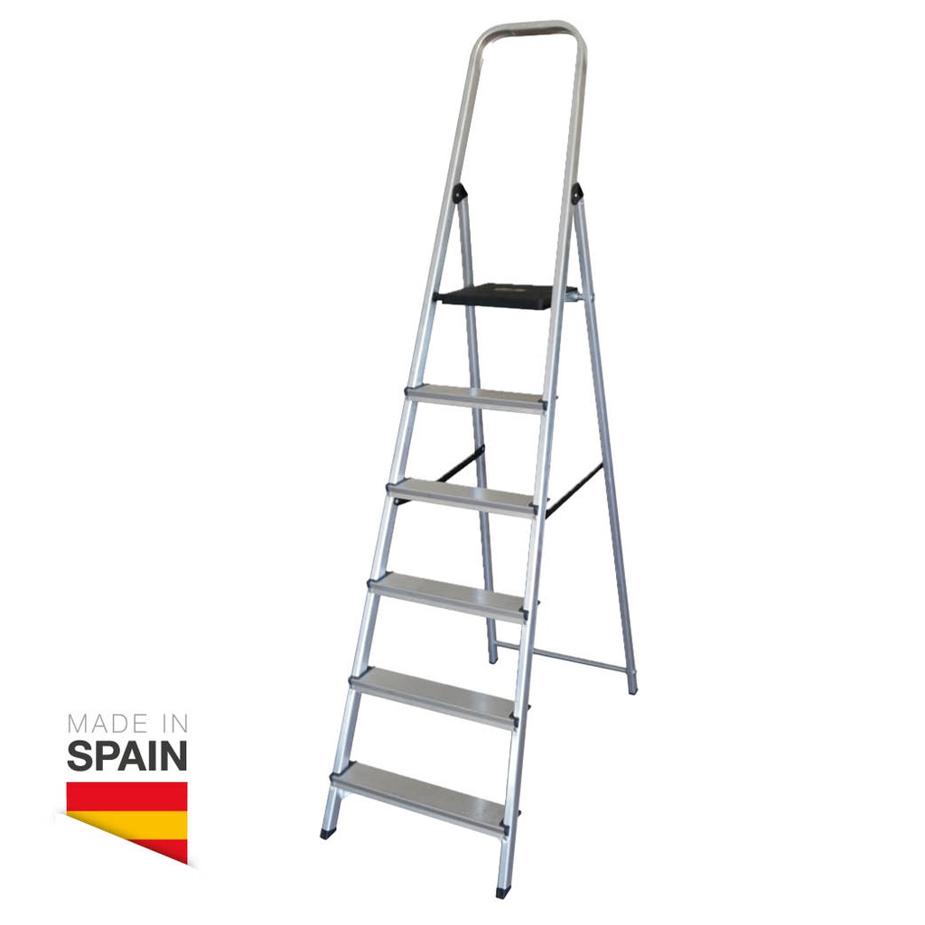 Escalera aluminio 6 peldaños Max. 150kg