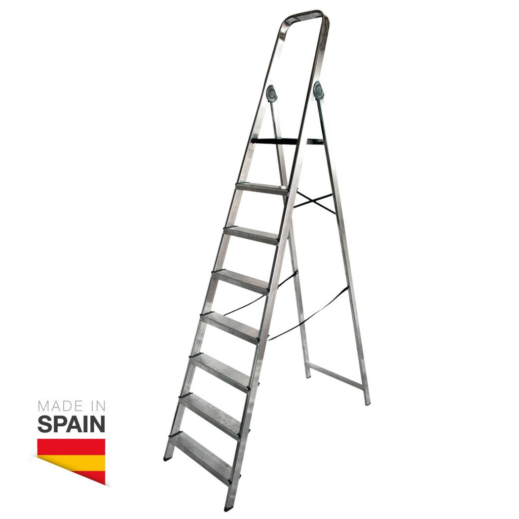 Escalera aluminio 8 peldaños Max. 150kg