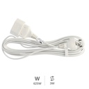 Extension cord White (2x0.75mm) 3M wire