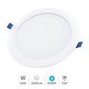 Downlight à encastrer LED rond Belur 24W 6500K Blanc