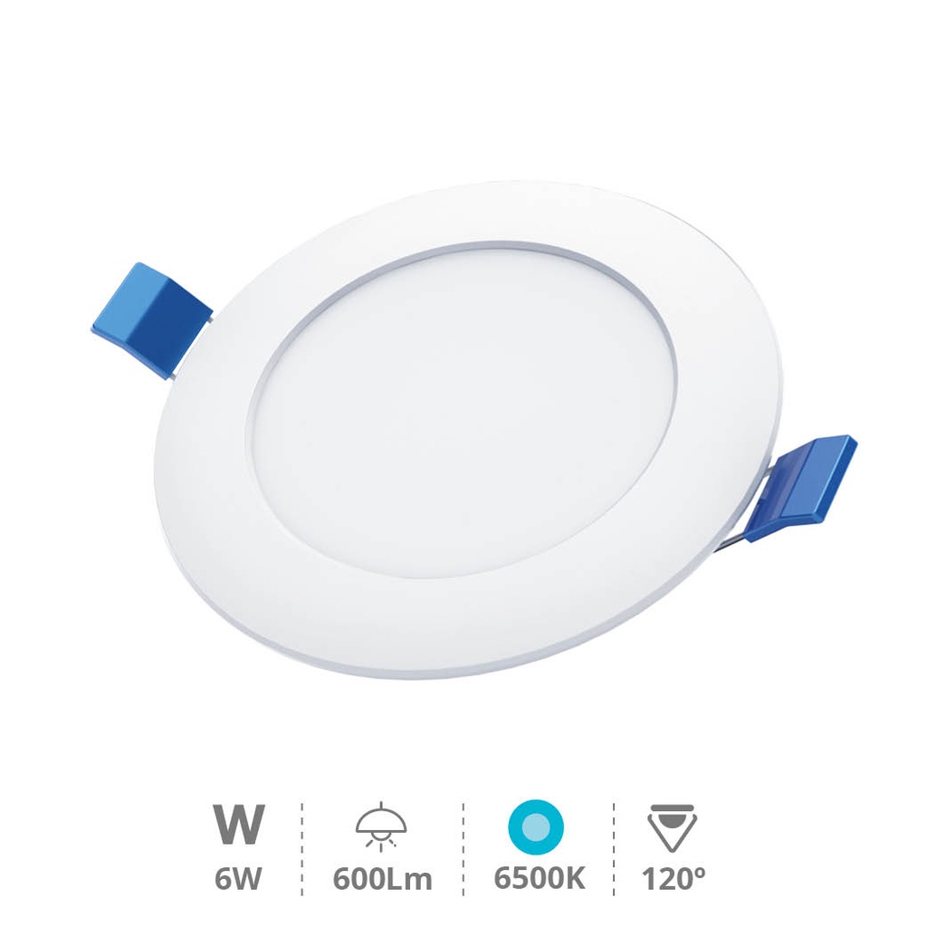 Downlight à encastrer LED rond Belur 6W 6500K Blanc