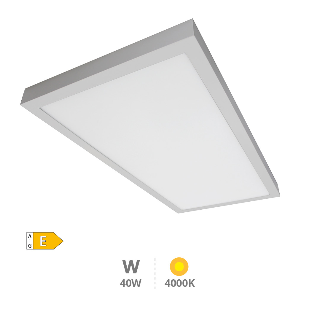 Panel superficie LED rectangular Menia 40W 4200K Níquel