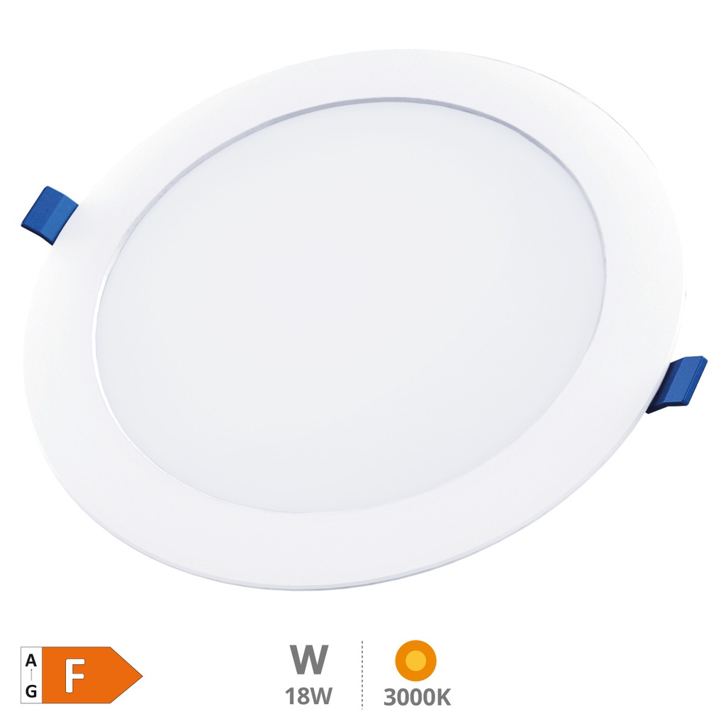 Downlight à encastrer LED rond Belur 18W 3000K Blanc