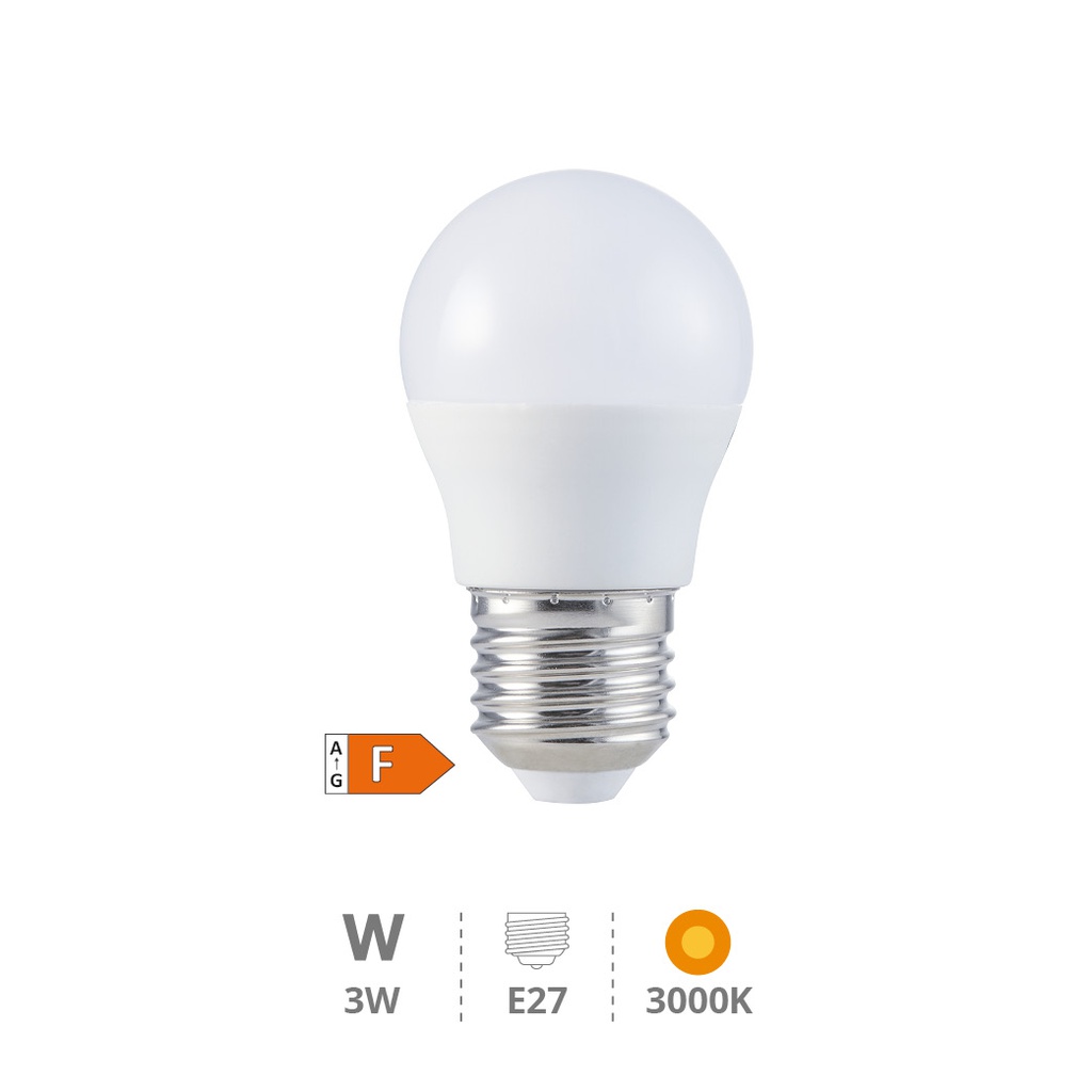 Bombilla LED esférica 3W E27 3000K