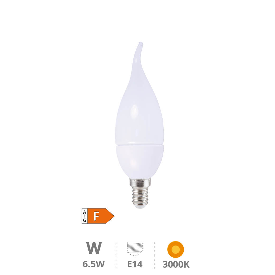 Bombilla LED vela soplo de viento 6,5W E14 3000K