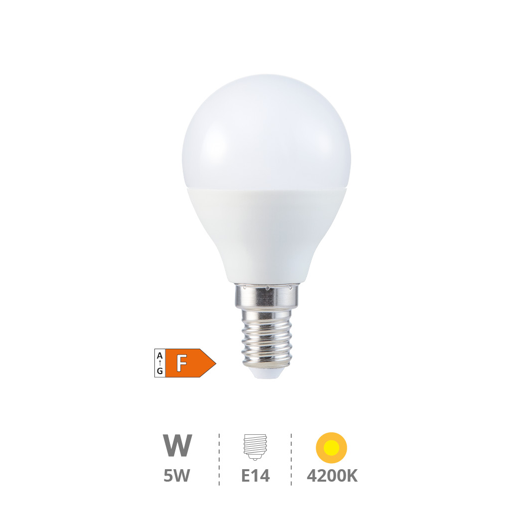 Bombilla LED esférica 5W E14 4200K