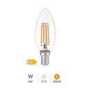 Bombilla LED vela Serie Oro 4W E14 3000K