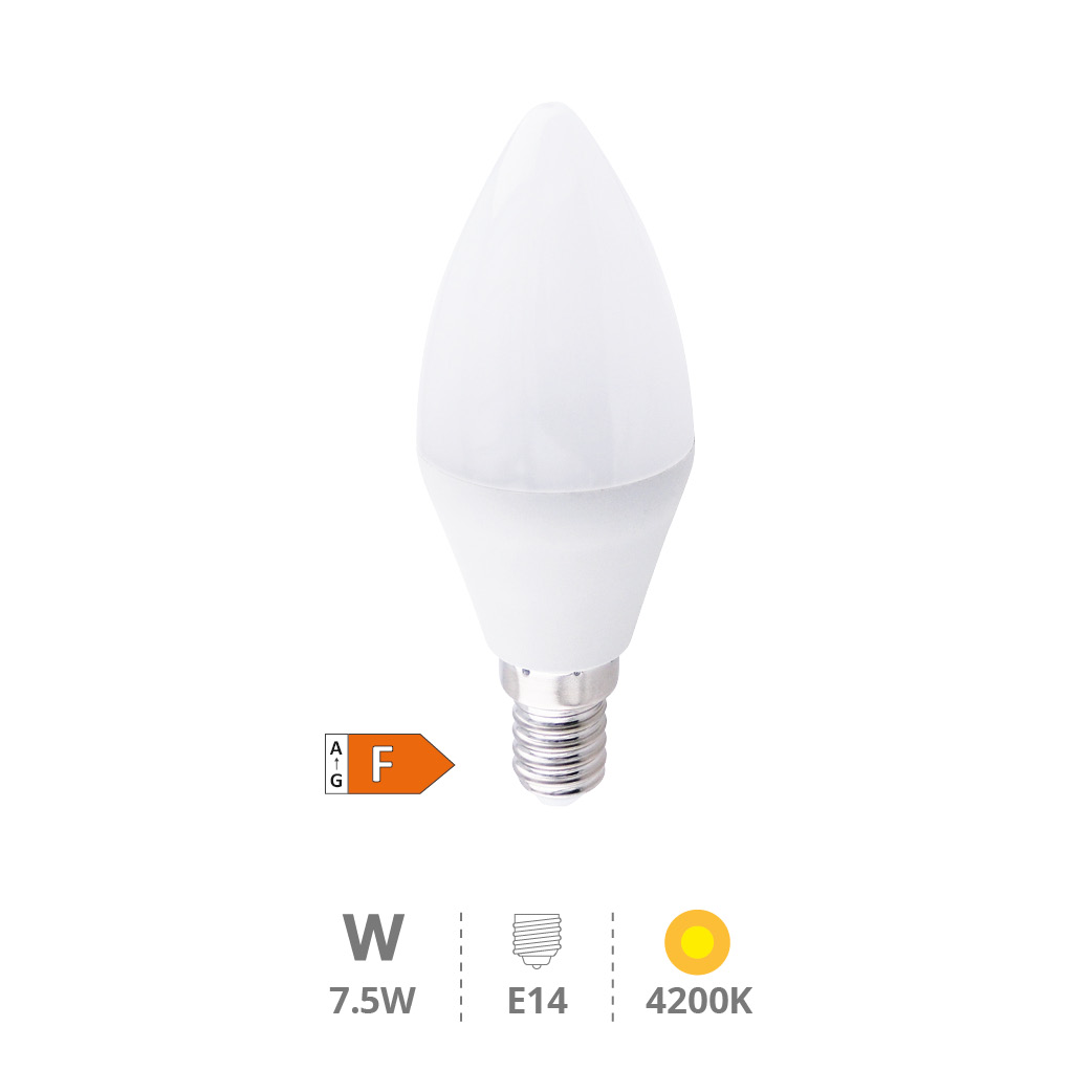 Bombilla LED vela 7,5W E14 4200K