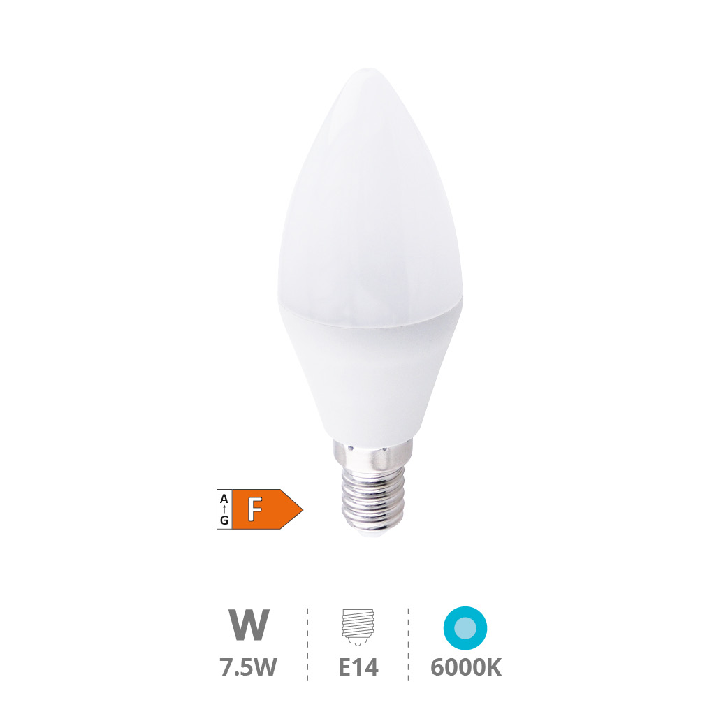 Ampoule LED flamme 7,5W E14 6000K