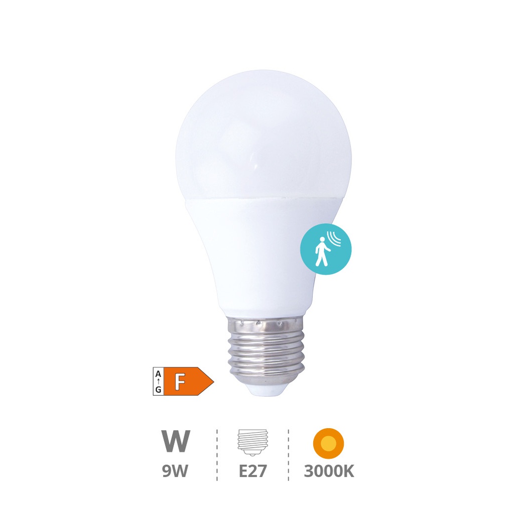 Ampoule LED standard avec détecteur de présence 9 W E27 3000K