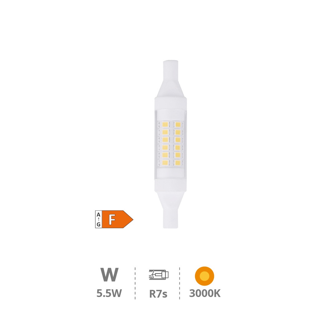 Bombilla lineal LED 78mm R7s 5,5W 3000K