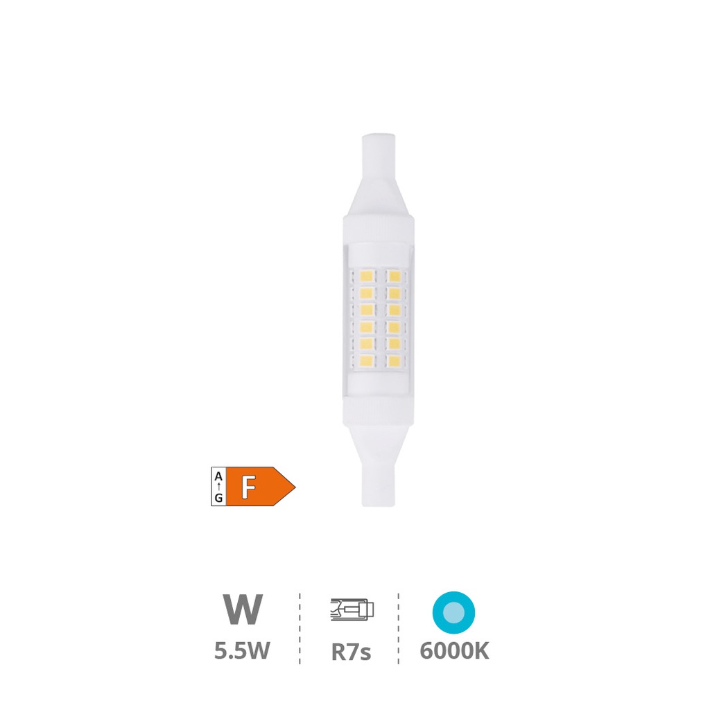 Bombilla lineal LED 78mm R7s 5,5W 6000K