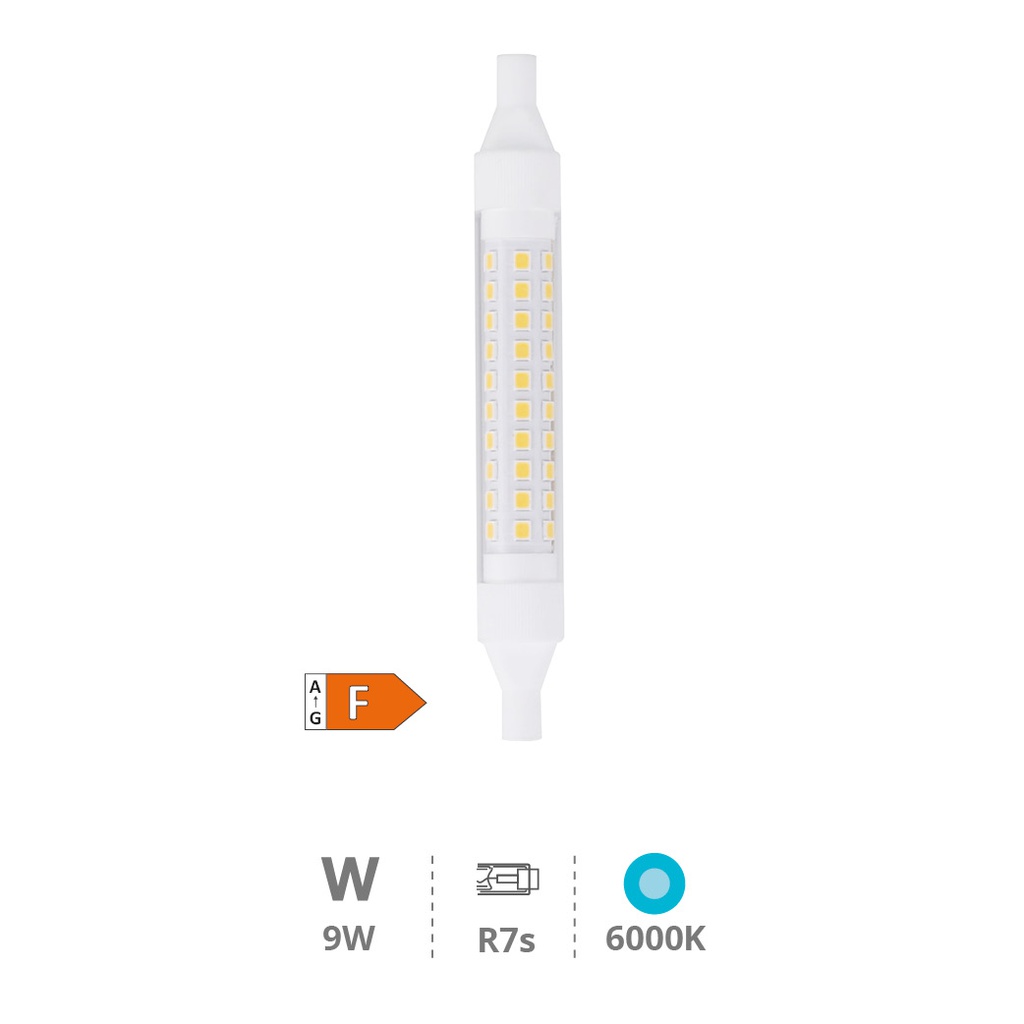 Ampoule LED linéaire 118 mm R7s 9W 6000K