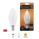 Bombilla LED vela 6W E14 3000K - 12u caja exp