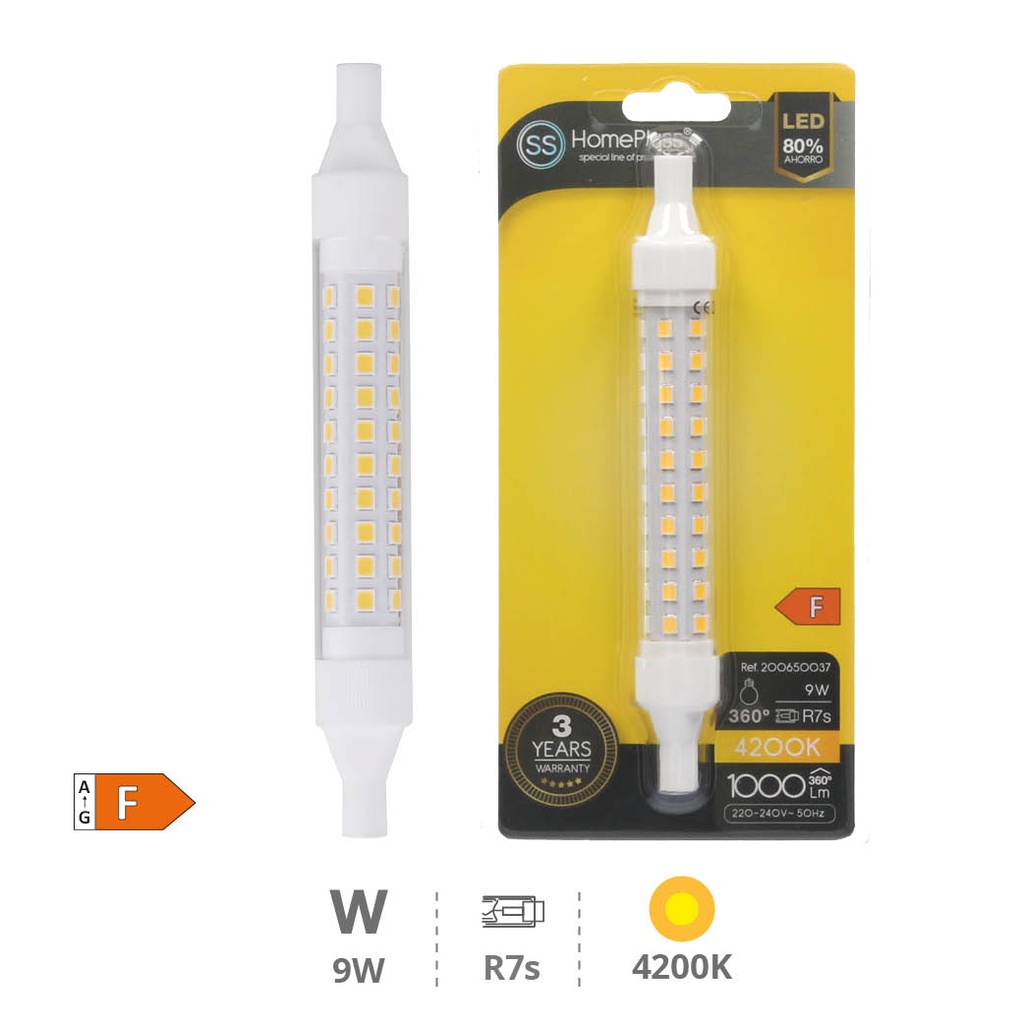 Bombilla LED lineal 118mm 9W R7s 4000K - 15u caja exp