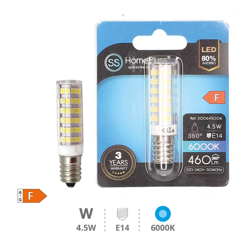 Tubular LED bulb 4,5W E14 6000K 12pcs box