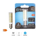 Ampoule LED tubulaire 4,5W E14 6000K - boîte prés. de 12 u