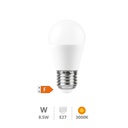 Bombilla LED esférica 8,5W E27 3000K