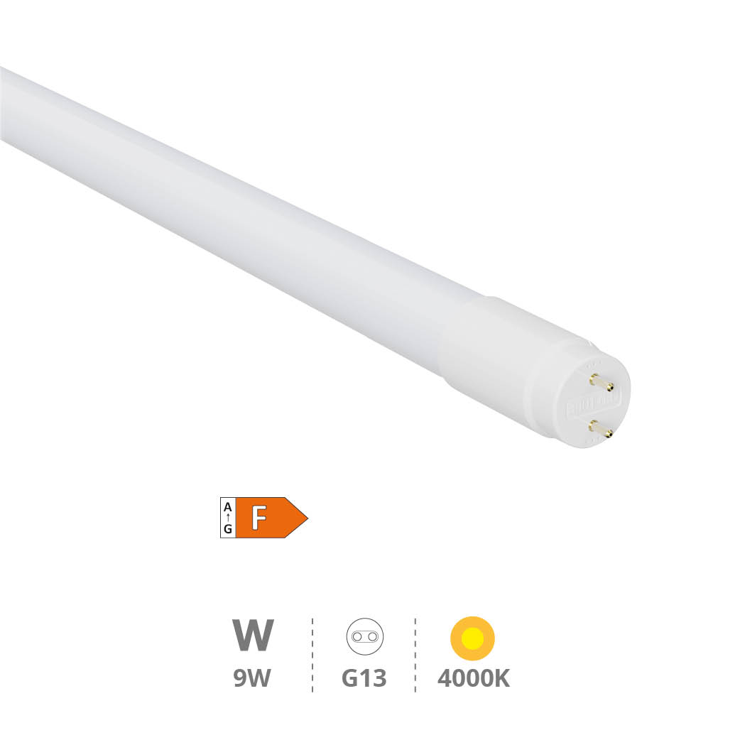 T8 Glass LED tube 9W G13 4000K 60cms