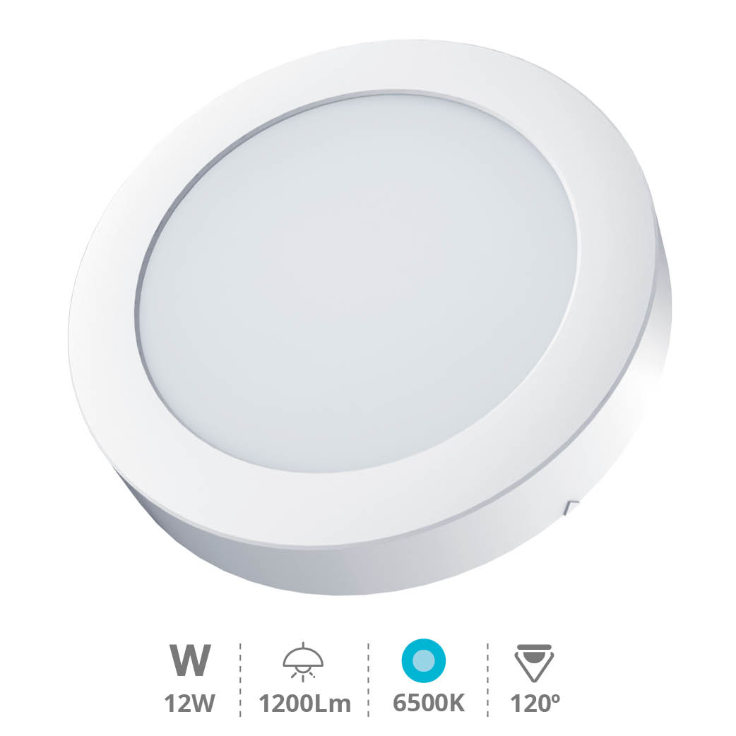 Downlight de surface LED rond Bogur 12 W 6500K blanc