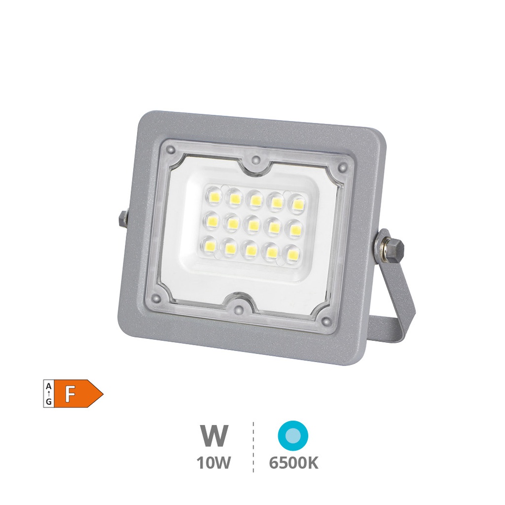 Aluminum LED floodlight 10W 6500K IP65 Grey