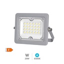 Projecteur aluminium LED 20W 6500K IP65 gris