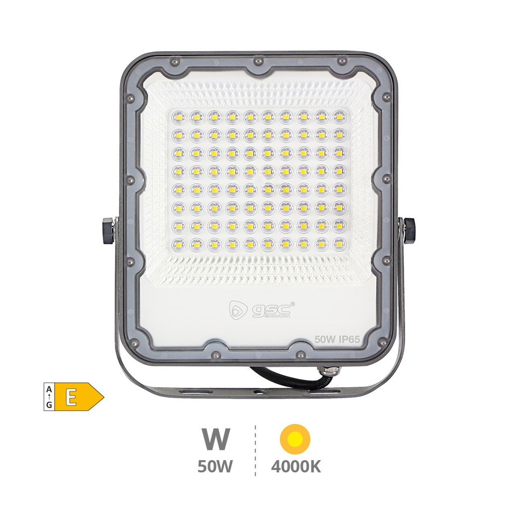 Aluminum LED floodlight 50W 4000K IP65 Grey