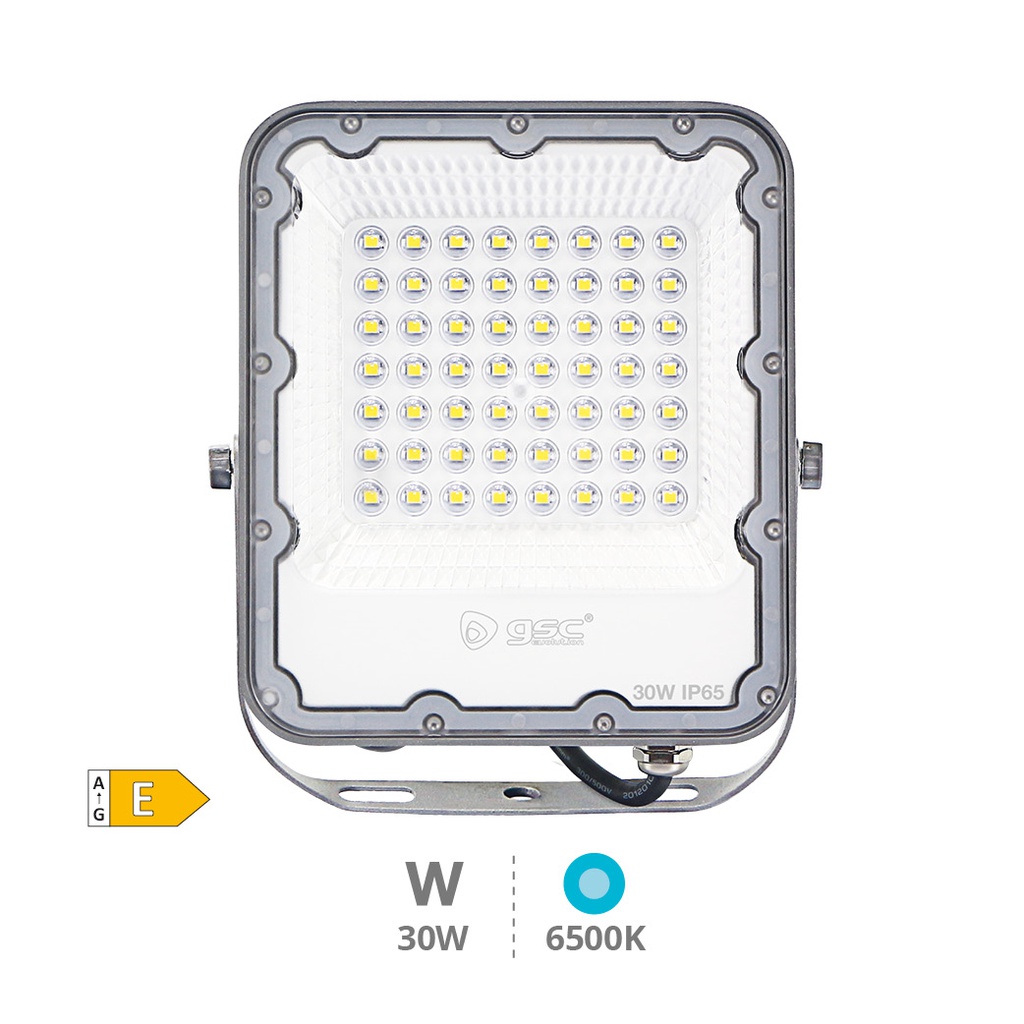 Aluminum LED floodlight 30W 6500K IP65 Grey