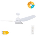 Ventilador techo Bumera con luz CCT regulable y mando Ø116 3 aspas Blanco