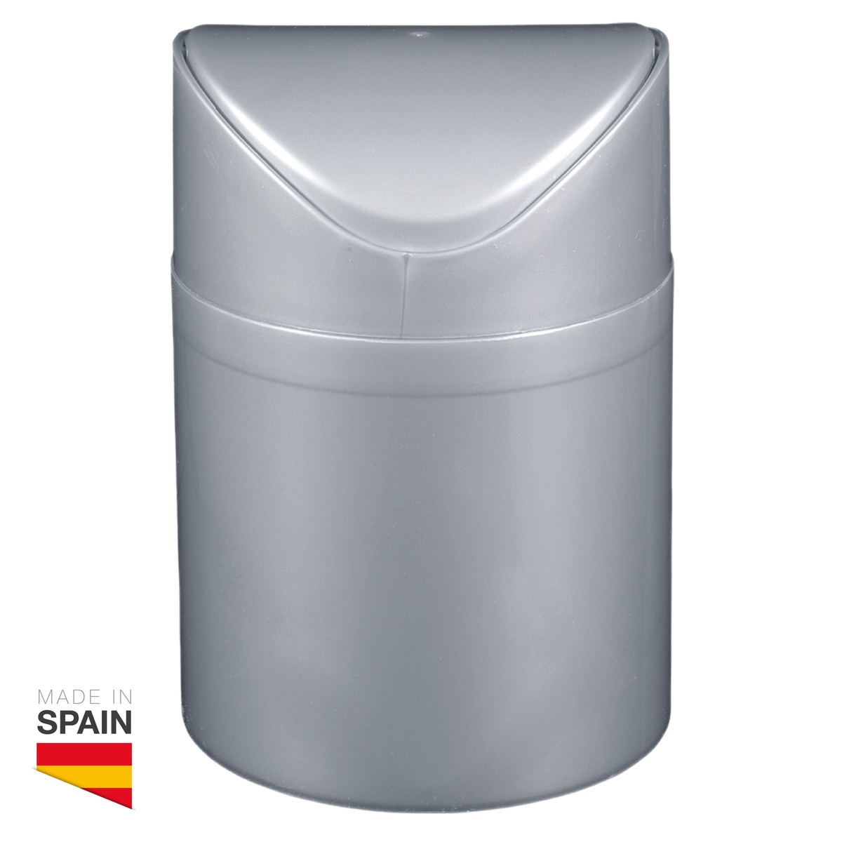 Papelera de sobremesa 1,5L Plata - Retráctil 9uds