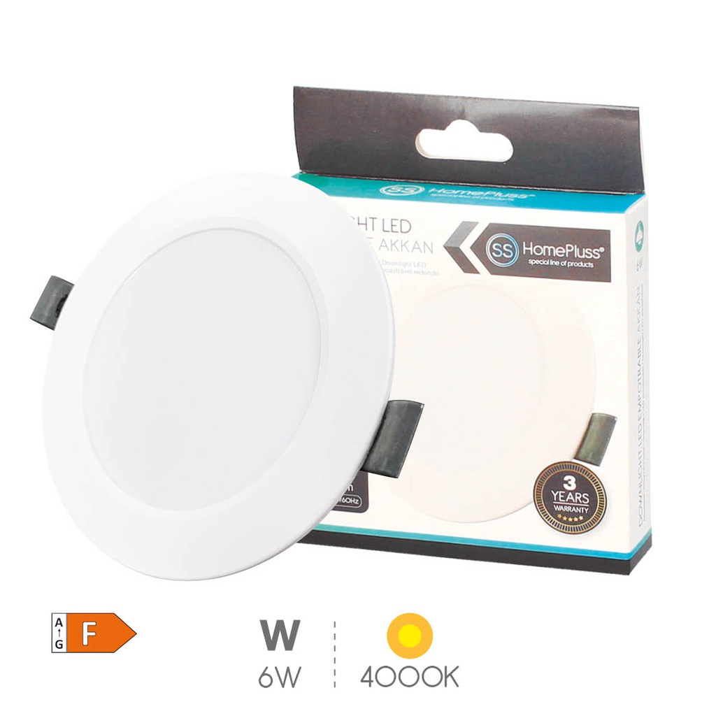 Akkan Recessed LED Downlight rounded 6W 4000K 10pcs/box