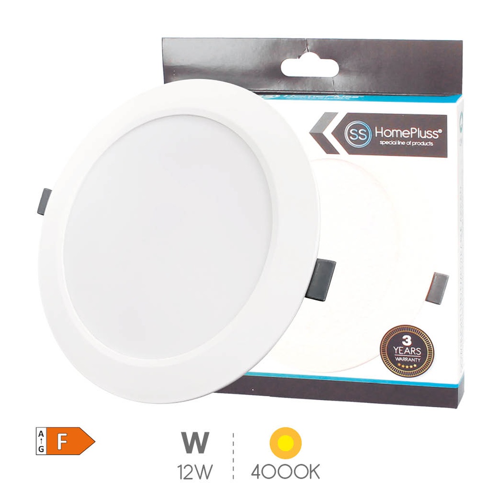 Downlight encastrável LED redonda Akkan 12 W 4000 K – 10 un. caixa exp