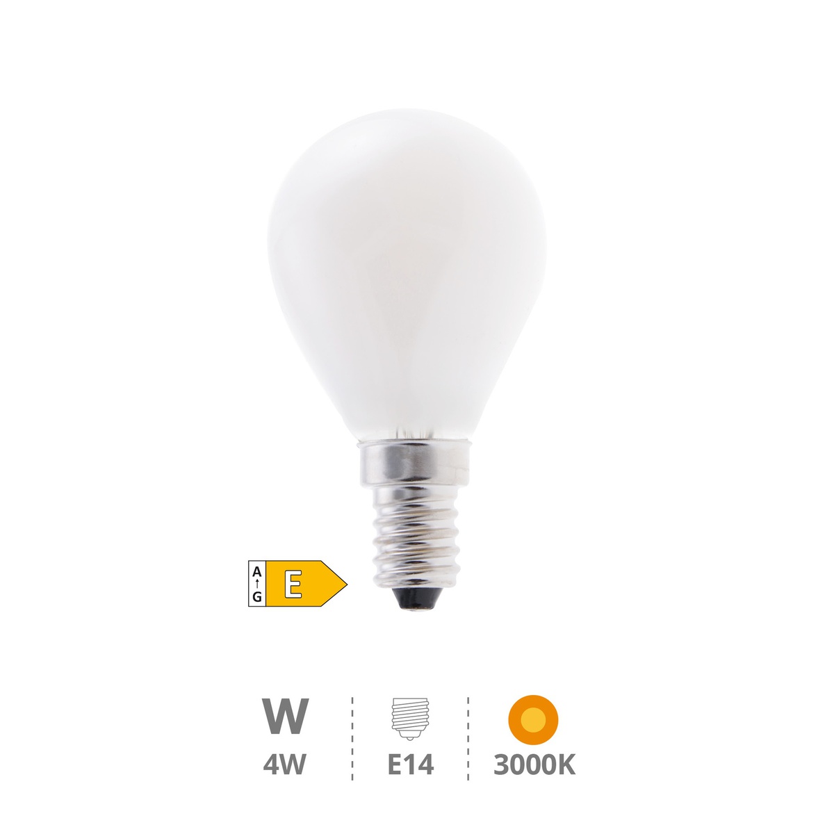 Bombilla LED esférica Serie Cristal 4W E14 3000K