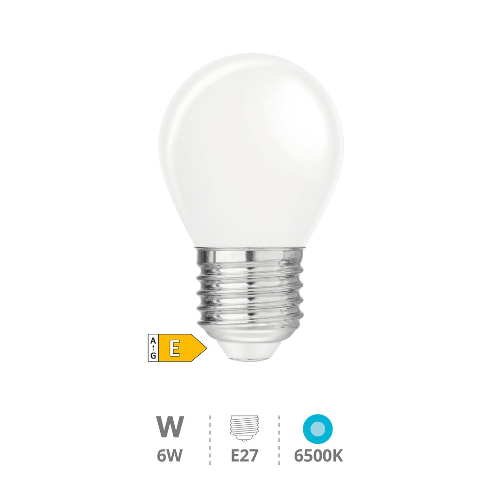 Bombilla LED esférica Serie Cristal 6W E27 6500K