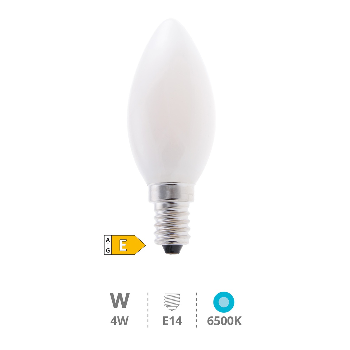 Bombilla LED vela Serie Cristal 4W E14 6500K