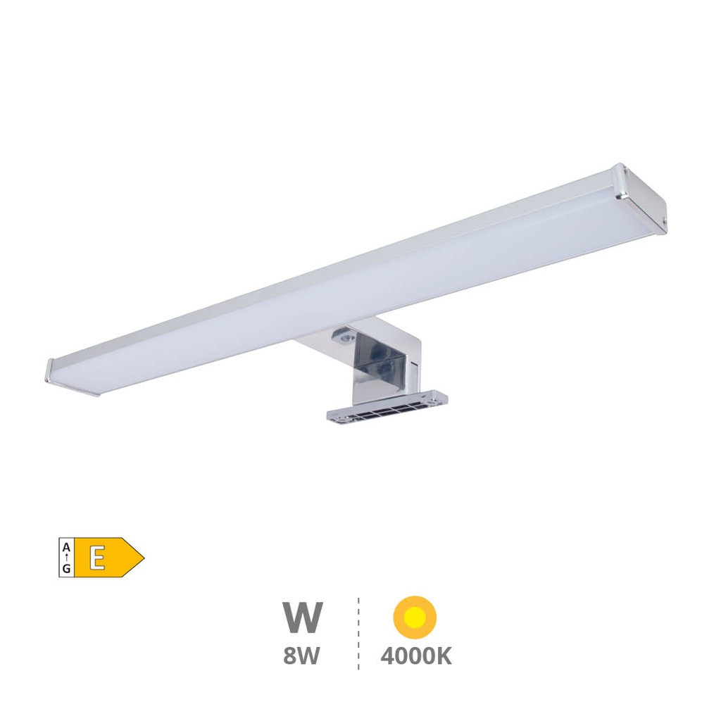 Applique salle de bain LED Laksa 8W 4000K IP44 Nickel