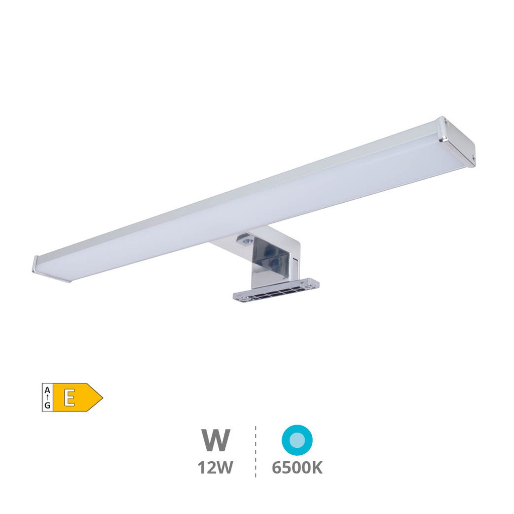 Aplique baño LED Laksa 12W 6500K IP44 Níquel