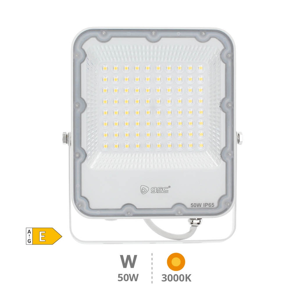 Aluminum LED floodlight 50W 3000K IP65 White